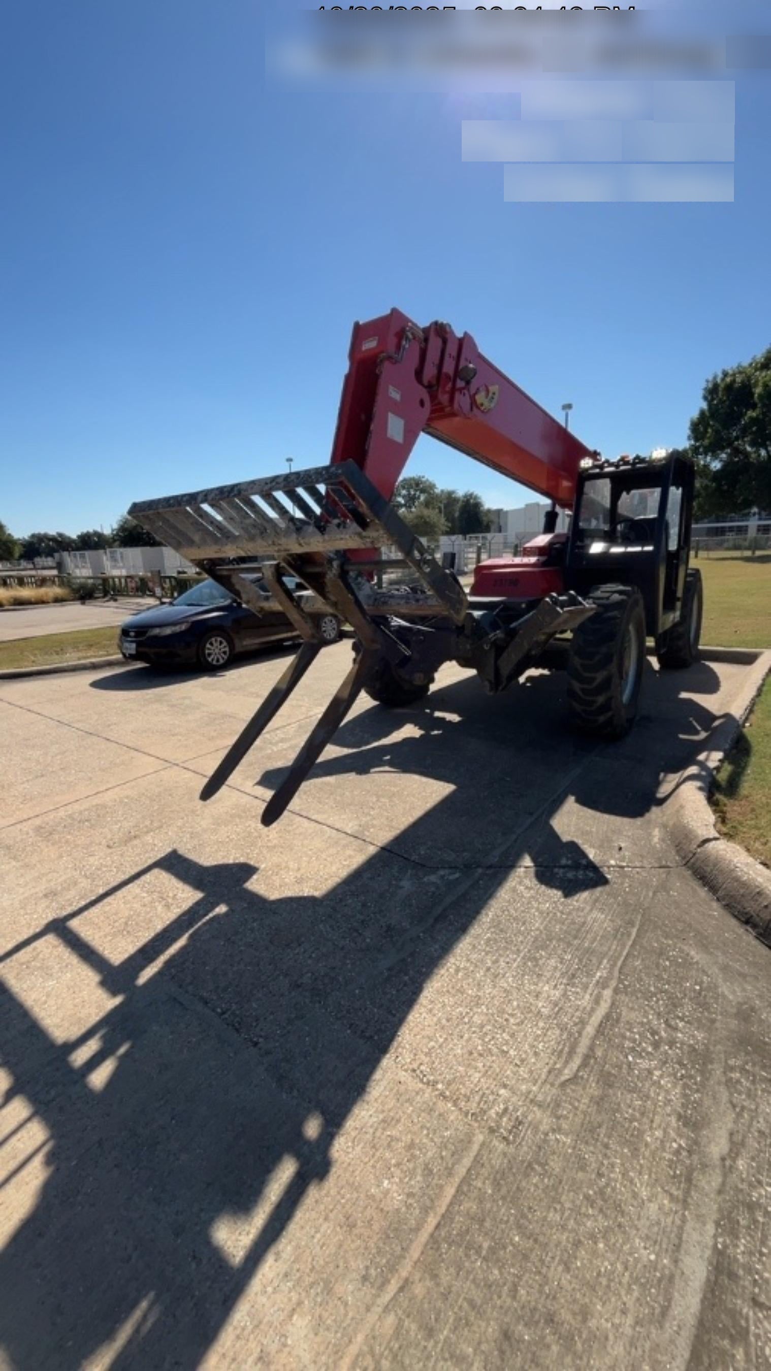 2019 Manitou MTA10055 Canopy, 120 HP, Solid Tires, Work Lights, Lift Hook, Auxiliary Hydraulics 66" Carriage and 60" Forks