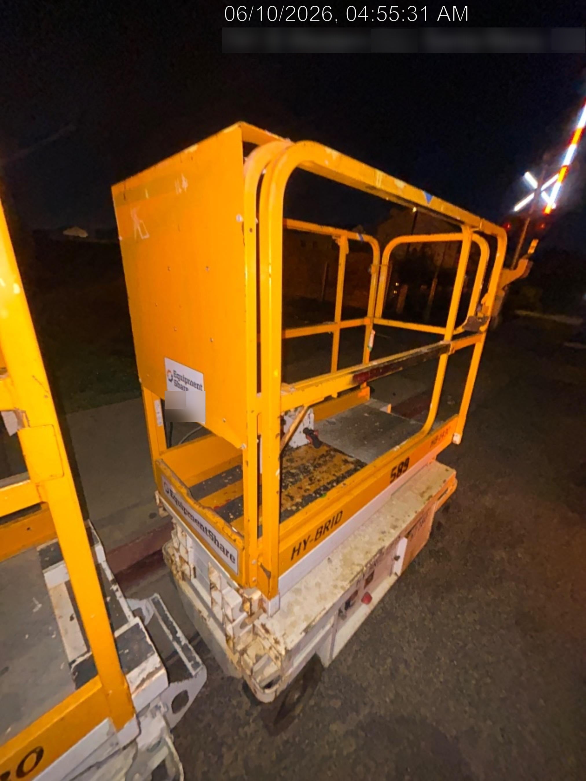 Custom Equipment HB-1430 <ul>
 <li>Hy-Brid Scissor Lift</li>
  <li>Platform capacity up to 670 lbs.</li>
  <li>Working height up to 20 ft</li>
  <li>Weighs under 1,700 lbs.</li>
  <li>Non-marking wheels </li>
</ul>