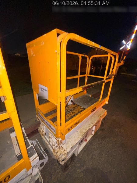 Custom Equipment HB-1430 <ul>
 <li>Hy-Brid Scissor Lift</li>
  <li>Platform capacity up to 670 lbs.</li>
  <li>Working height up to 20 ft</li>
  <li>Weighs under 1,700 lbs.</li>
  <li>Non-marking wheels </li>
</ul>