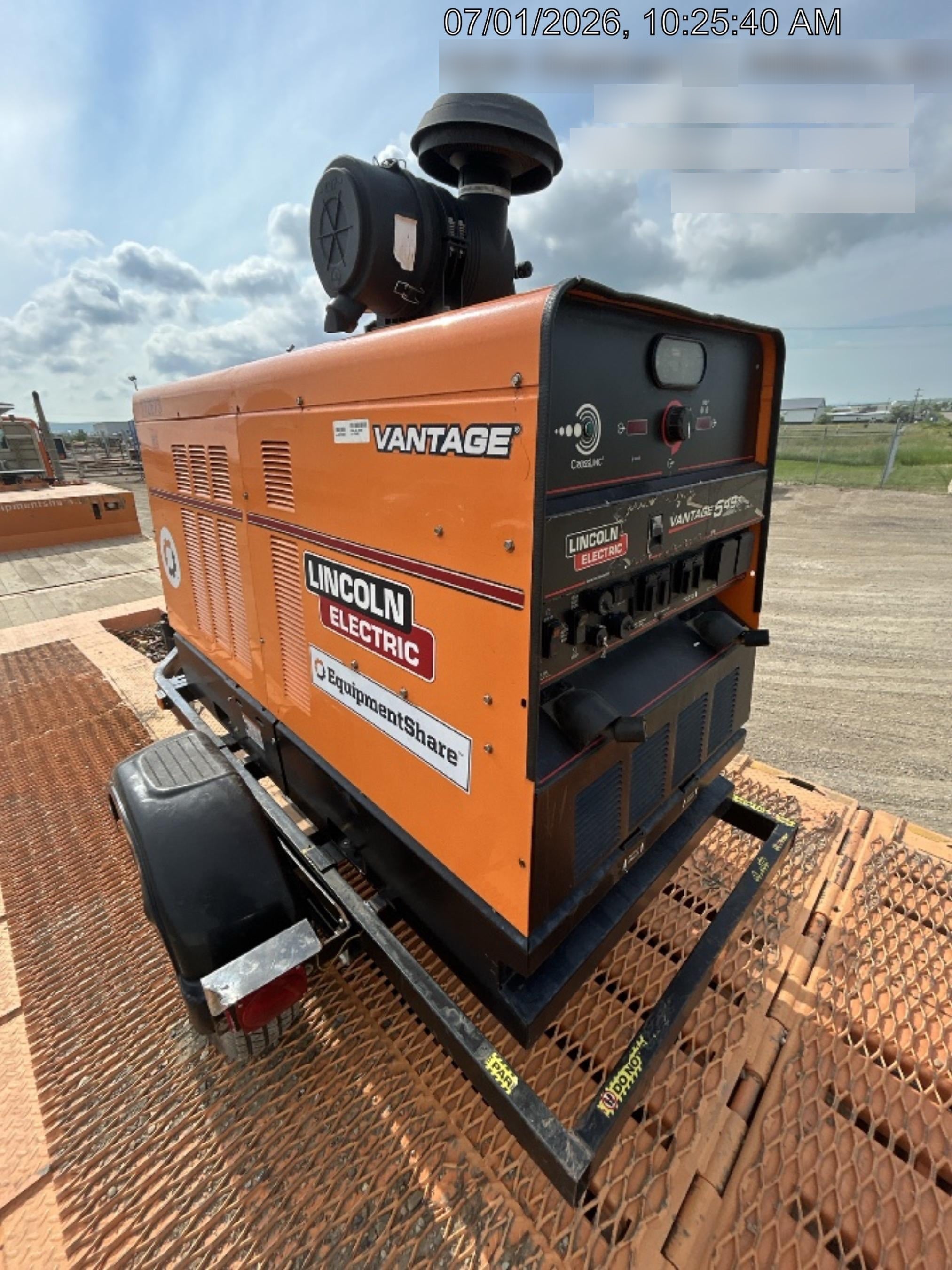 2021 Lincoln Electric Vantage 549X Ready Pak 3, ORANGE (includes trailer, cable rack, fender light kit)