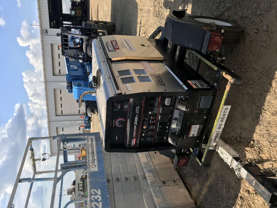 2019 Lincoln Electric Vantage 322 Ready-Pak 3, Two Wheel Trailer, Fender and Light Kit, Cable Rack