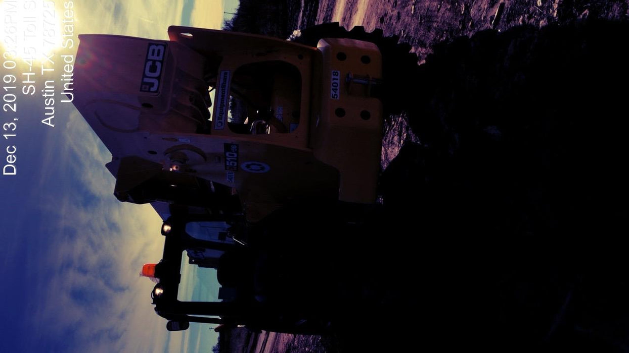 2019 JCB 510-56 Canopy, 74 HP, Solid Tires, STD Worklight, Beacon, Aux Hydraulics, Lifting Eye, Back up Alarm w/66" Carriage/60" Forks