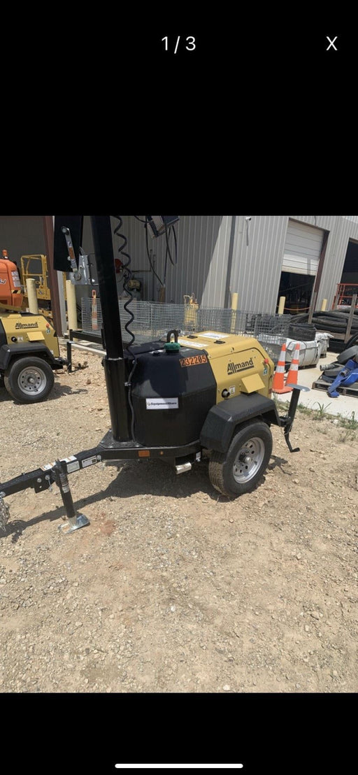 2022 Allmand NLV3GR (4) LED Light Fixture 350W, 23' Vertical Mast, 3kW Prime, Towable, Deep Sea L401, Leveling Jacks, Yanmar T4F 5.8hp