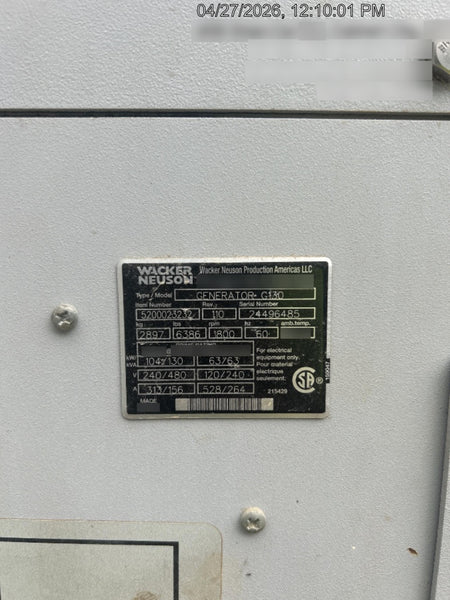 2019 WACKER NEUSON G130