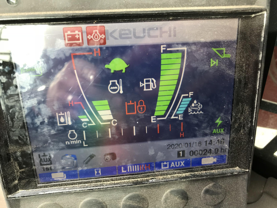 2019 Takeuchi TL12V2C ROPS/FOPS Cab, Heat/AC, Defroster, Rubber Tracks, Back-up Alarm, Front & Rear Working Lights, Auxiliary Hydraulics, Two-Speed Travel, Electronic Monitoring System, Hydraulic Universal Quick Hitch w/80" HD Dirt Bucket with 9 Teeth 24.0 cu.ft. Capacity