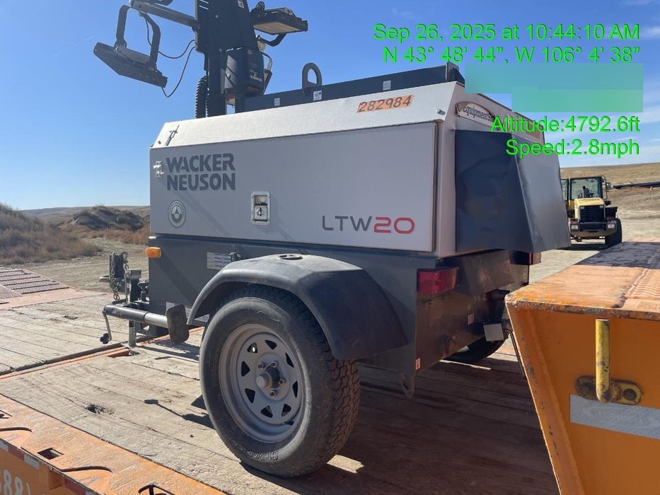 2022 Wacker Neuson LTW20Z1 Isuzu Dsl. Engine, 23' Mast, (4) 300W LED Lights, CWK, Programmable Dawn to Dusk, 360 Deg. Rotation, 57 Gal. Tank, Trailer Mounted
