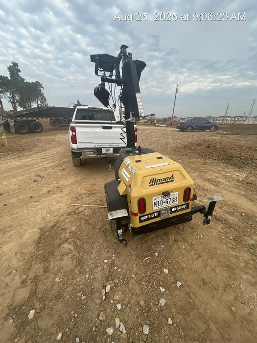 2022 Allmand NLV3GR (4) LED Light Fixture 350W, 23' Vertical Mast, 3kW Prime, Towable, Deep Sea L401, Leveling Jacks, Yanmar T4F 5.8hp