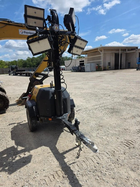2022 Allmand NLV3GR (4) LED Light Fixture 350W, 23' Vertical Mast, 3kW Prime, Towable, Deep Sea L401, Leveling Jacks, Yanmar T4F 5.8hp