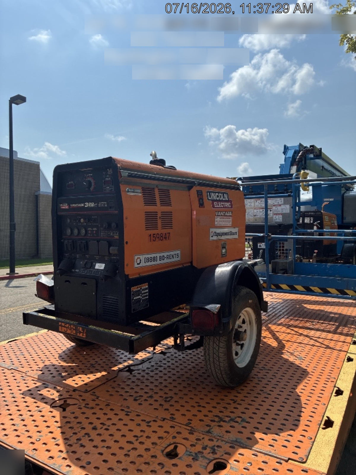 2021 Lincoln Electric Vantage 322 Vantage 322 Ready Pak 3 w/ Decals, ORANGE (includes trailer, cable rack, fender light kit) NO Telematics
