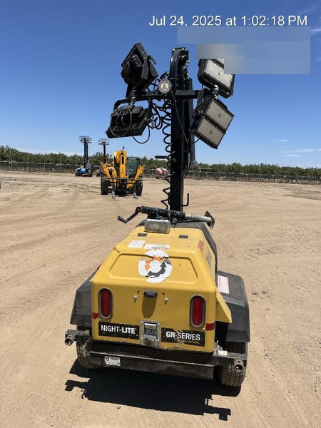 2022 Allmand NLV3GR (4) LED Light Fixture 350W, 23' Vertical Mast, 3kW Prime, Towable, ES Decals, T3