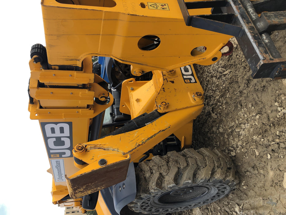 2019 JCB 510-56 Enclosed Cab, 74 HP, Solid Tires, Worklights, Beacon, Aux Hydraulics, Lifting Eye w/66" Carriage/60" Forks