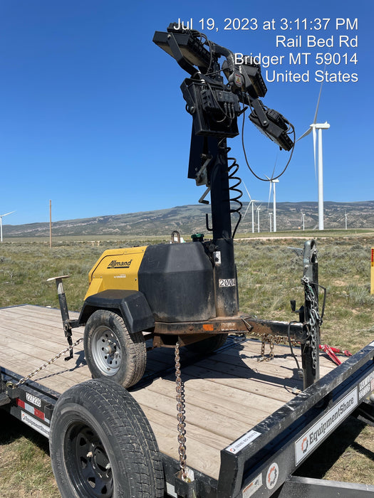 2022 Allmand NLV3GR (4) LED Light Fixture 350W, 23' Vertical Mast, 3kW Prime, Towable, Deep Sea L401, Leveling Jacks, Yanmar T4F 5.8hp