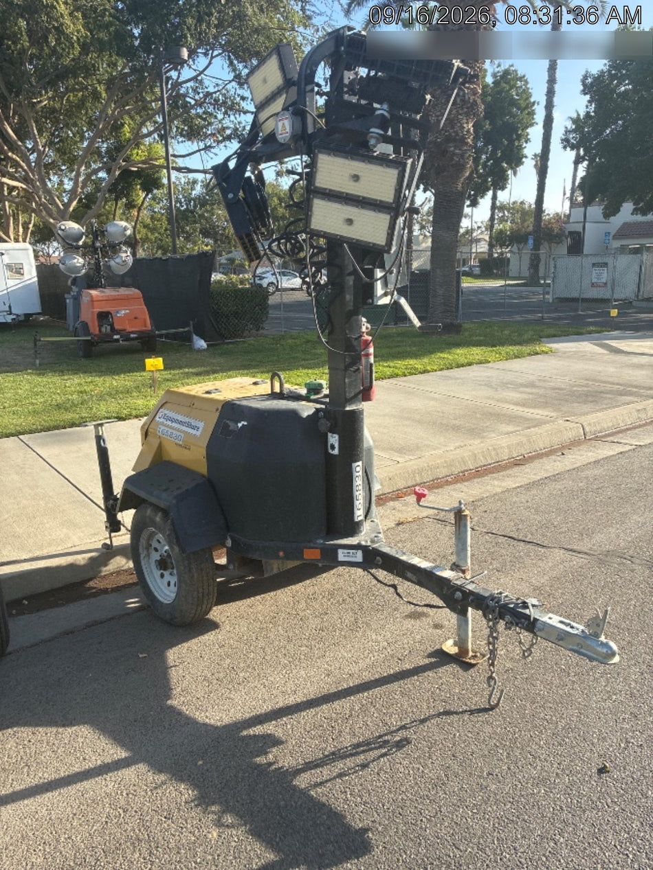 2021 Allmand NLV3GR (4) LED Light Fixture 350W, 23' Vertical Mast, 3kW Prime, Towable, Deep Sea L401, Leveling Jacks, Yanmar T4F 5.8hp