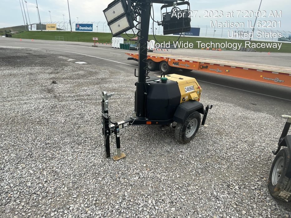 2022 Allmand NLV3GR (4) LED Light Fixture 350W, 23' Vertical Mast, 3kW Prime, Towable, ES Decals, T3