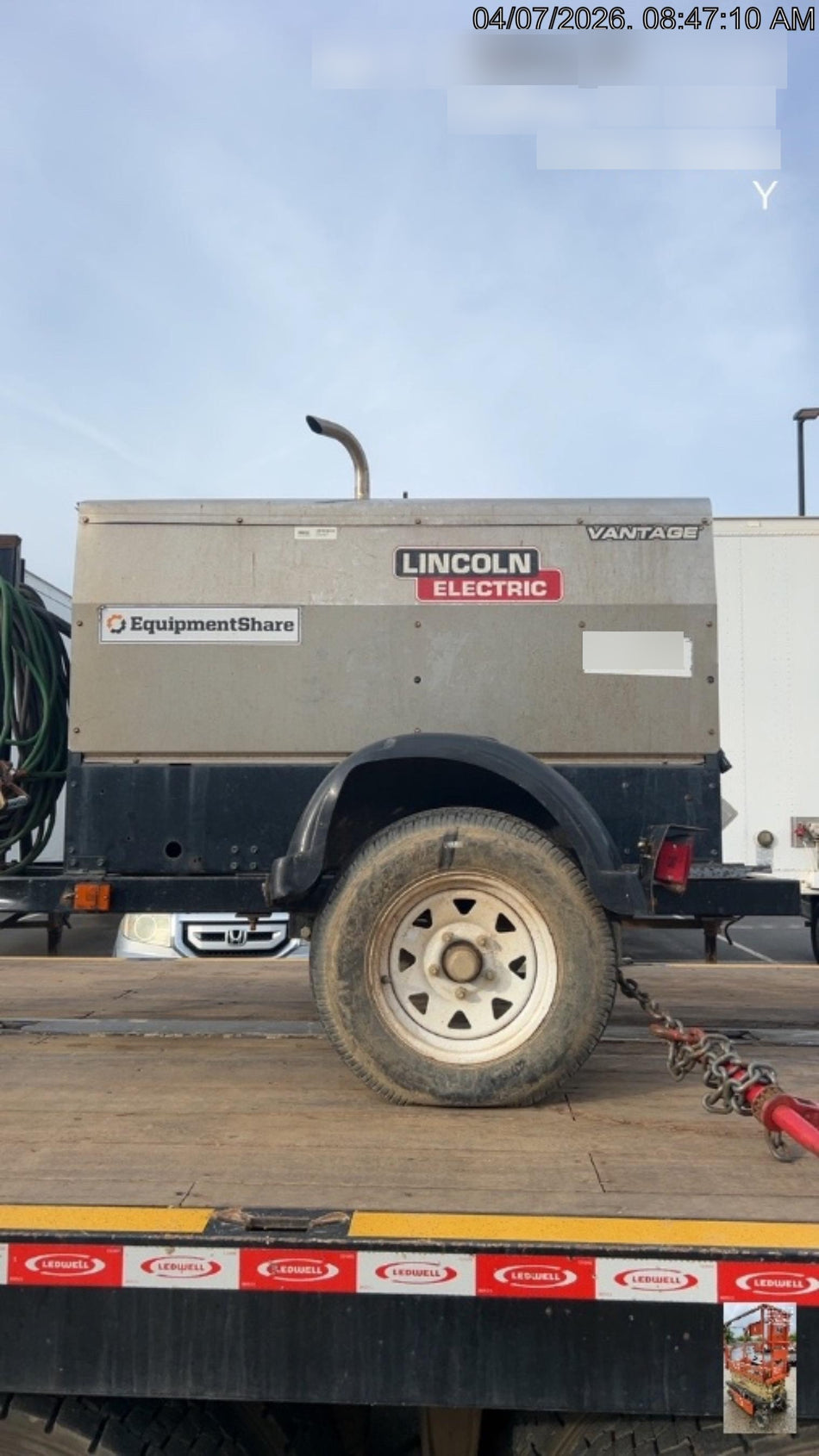 2019 Lincoln Electric Vantage 322 Ready-Pak 3, Two Wheel Trailer, Fender and Light Kit, Cable Rack