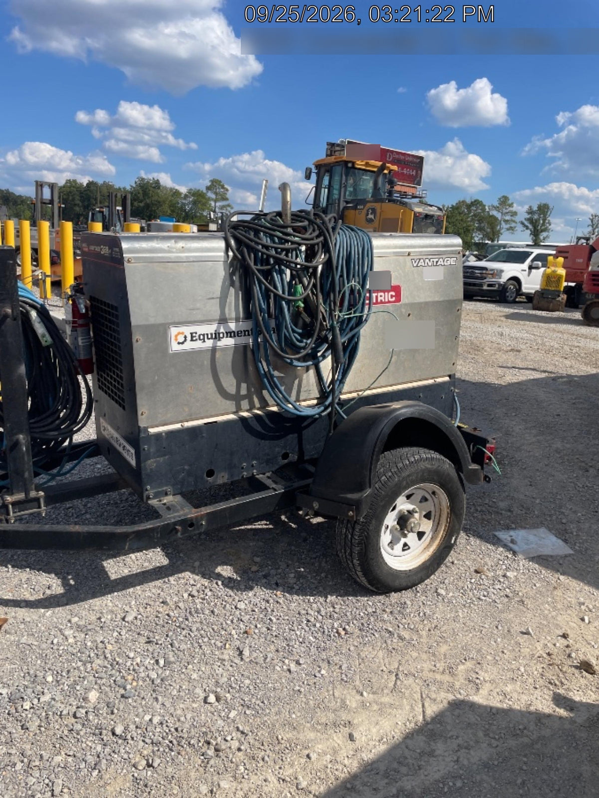 2019 Lincoln Electric Vantage 322 Ready-Pak 3, Two Wheel Trailer, Fender and Light Kit, Cable Rack