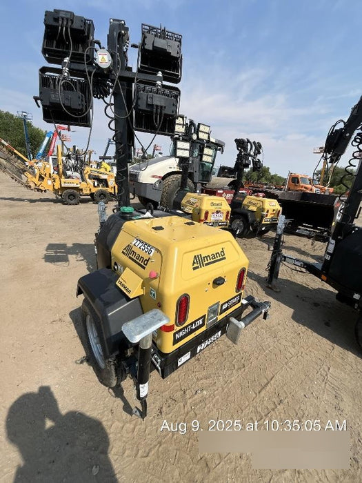 2022 Allmand NLV3GR (4) LED Light Fixture 350W, 23' Vertical Mast, 3kW Prime, Towable, ES Decals, T3