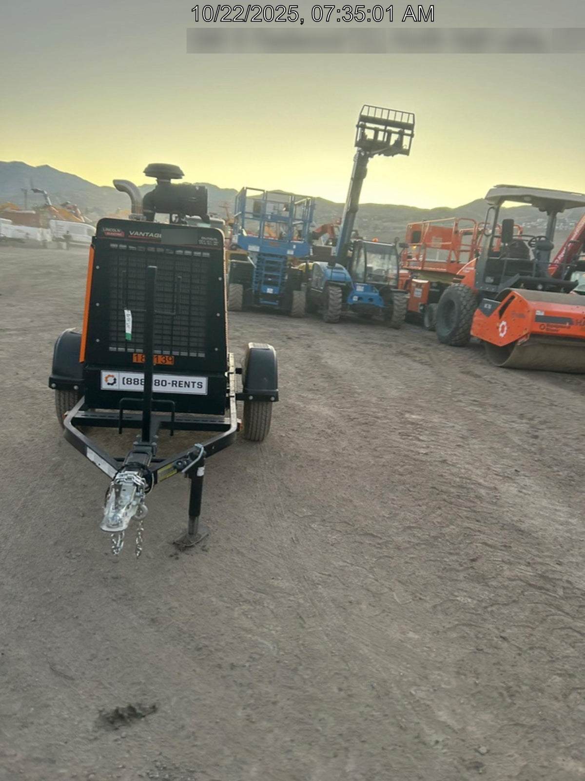 2021 Lincoln Electric Vantage 549X Ready Pak 3, ORANGE (includes trailer, cable rack, fender light kit)