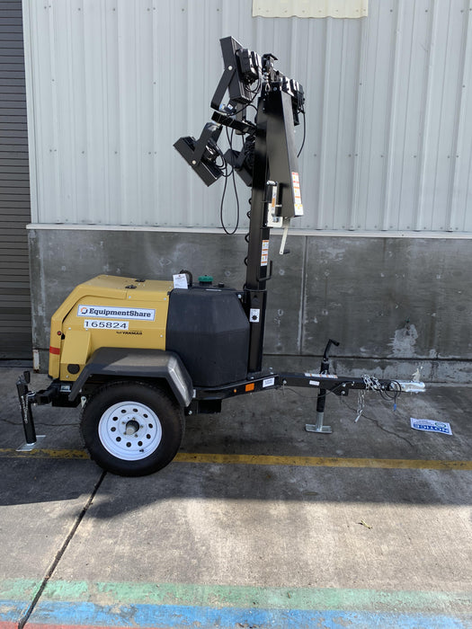 2021 Allmand NLV3GR (4) LED Light Fixture 350W, 23' Vertical Mast, 3kW Prime, Towable, Deep Sea L401, Leveling Jacks, Yanmar T4F 5.8hp