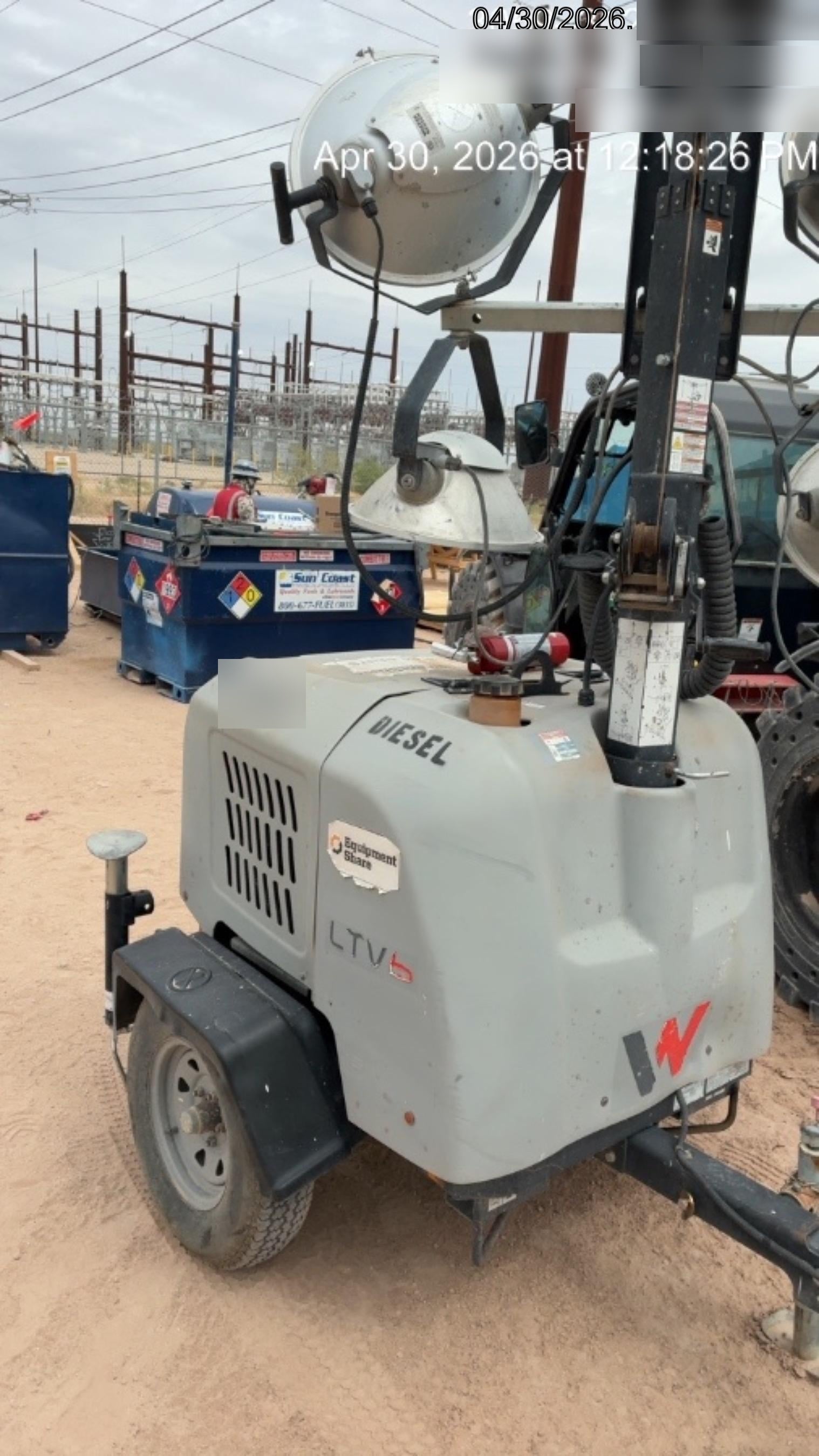 2018 Wacker Neuson LTV6L-MH Wacker Neuson LTV6L Mobile Light Tower w/Fuel Level Sensor Installed