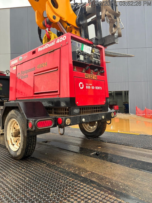 2024 Shindaiwa DGW400MDL Kubota D902 Engine, 23 HP, Dual Op Welder, Wire, Arc, Droop Stick, Tig, and CC Stick Functionality, Simulphase, 3 Phase and 1 Phase Gen Output, Single Axle NB Trlr, Slr Trckl Chrg 12V 12W, Fire Ext