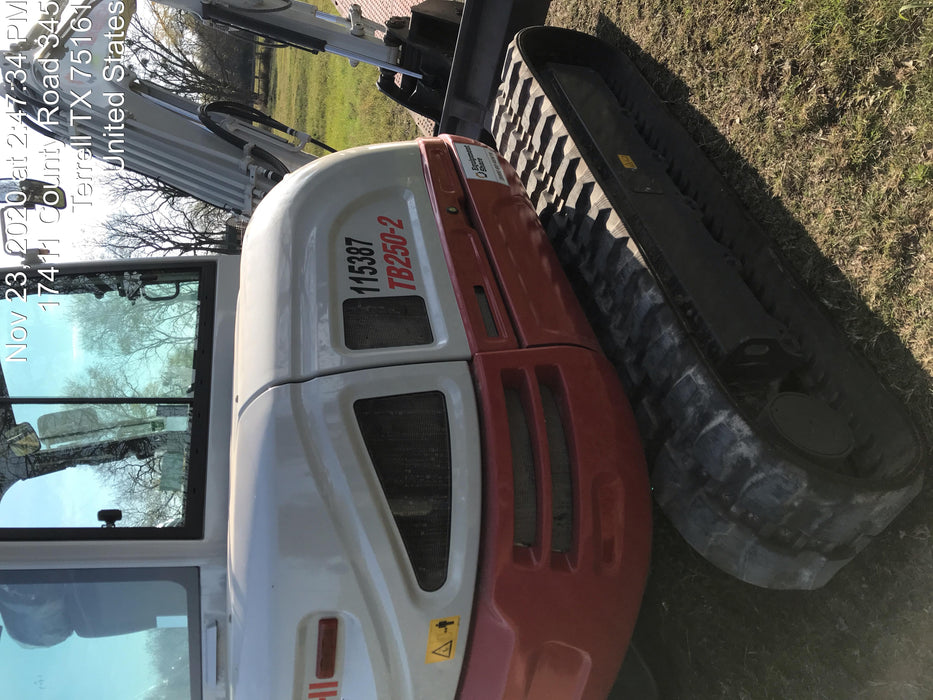 2020 Takeuchi TB250-2C Cab/Heat/Air, Rubber Tracks, Manual TAG QC