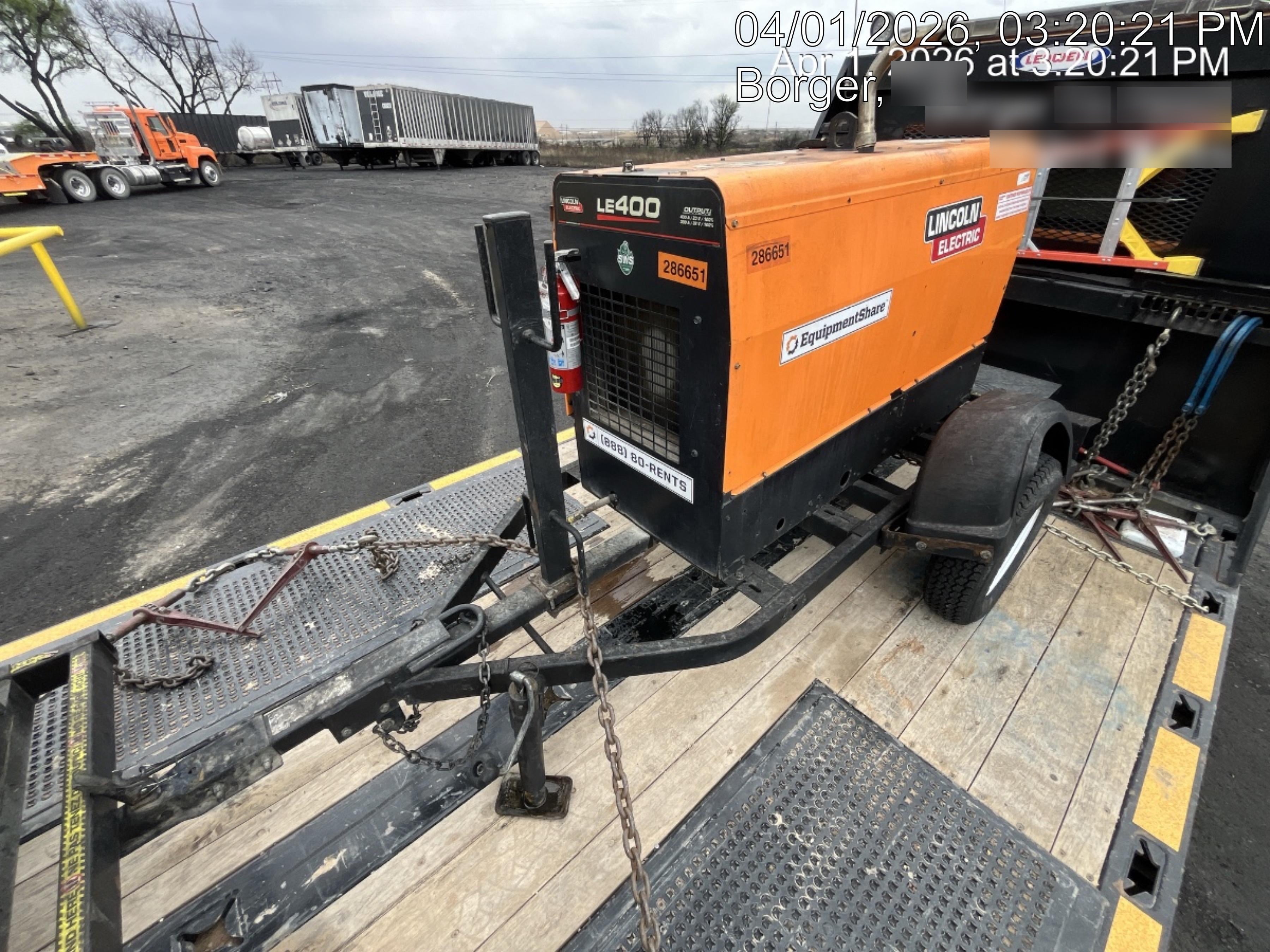 2022 Lincoln Electric LE400 Kubota V1505, Trlr, Cable Rack, Light Kit, ES Decals, T3