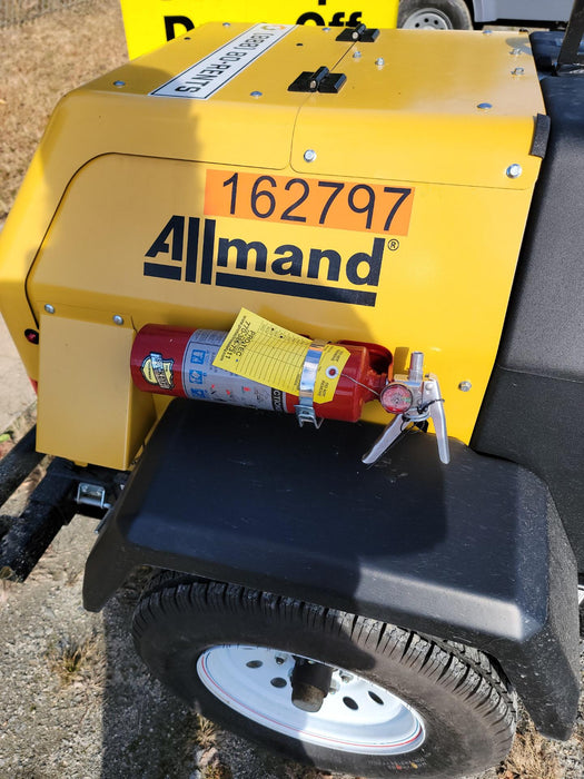 2021 Allmand NLV3GR (4) LED Light Fixture 350W, 23' Vertical Mast, 3kW Prime, Towable, Deep Sea L401, Leveling Jacks, Yanmar T4F 5.8hp