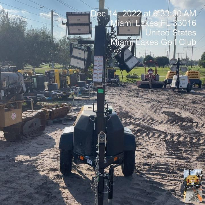 2022 Allmand NLV3GR (4) LED Light Fixture 350W, 23' Vertical Mast, 3kW Prime, Towable, ES Decals, T3