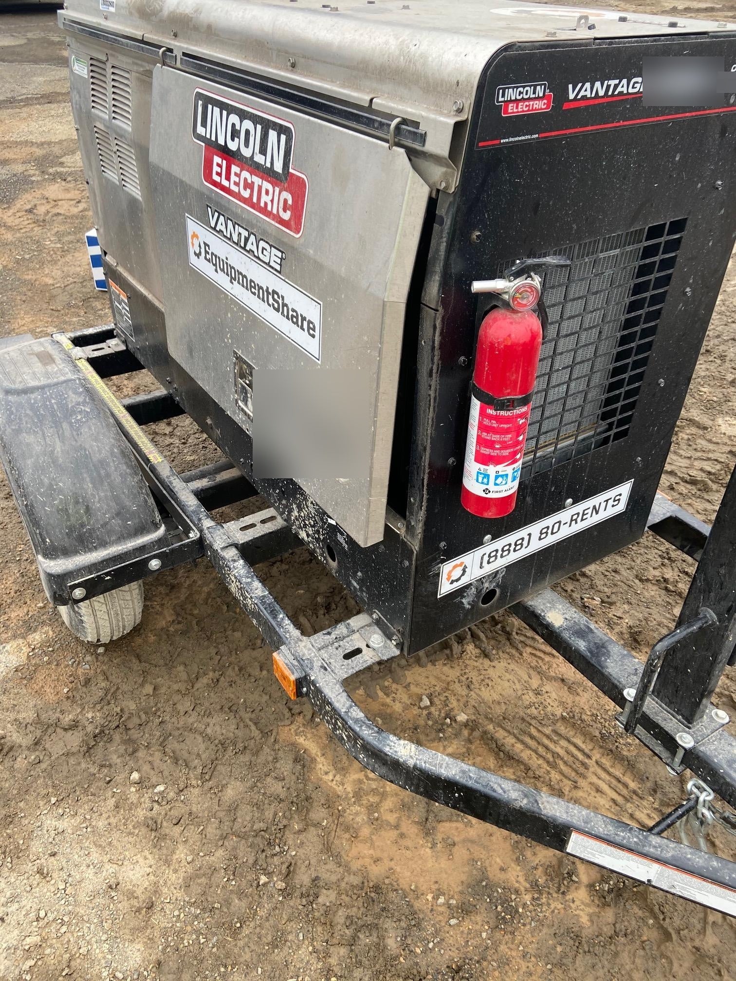 2019 Lincoln Electric Vantage 322 Ready-Pak 3, Two Wheel Trailer, Fender and Light Kit, Cable Rack