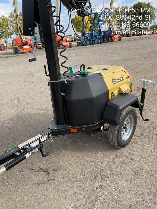 2022 Allmand NLV3GR (4) LED Light Fixture 350W, 23' Vertical Mast, 3kW Prime, Towable, ES Decals, T3