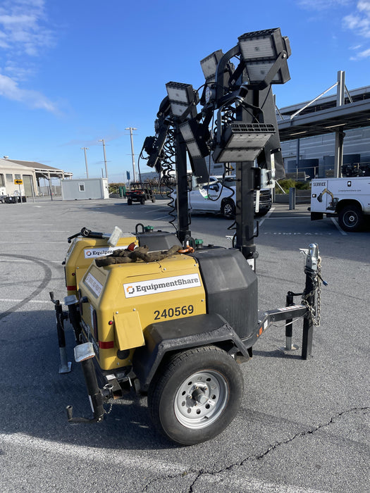 2022 Allmand NLV3GR (4) LED Light Fixture 350W, 23' Vertical Mast, 3kW Prime, Towable, Deep Sea L401, Leveling Jacks, Yanmar T4F 5.8hp