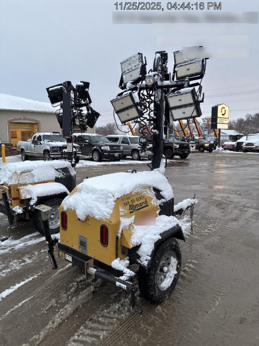 2022 Allmand NLV3GR (4) LED Light Fixture 350W, 23' Vertical Mast, 3kW Prime, Towable, ES Decals, T3