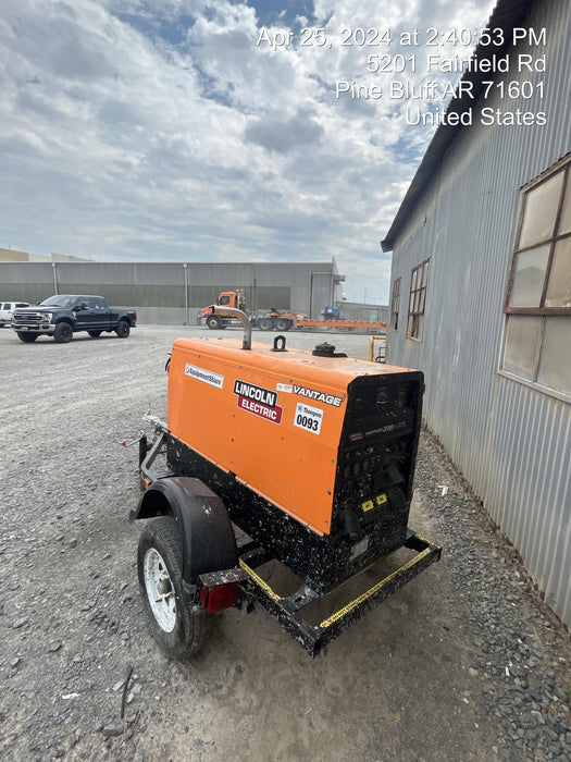 2021 Lincoln Electric Vantage 322 Vantage 322 Ready Pak 3 w/ Decals, ORANGE (includes trailer, cable rack, fender light kit) NO Telematics