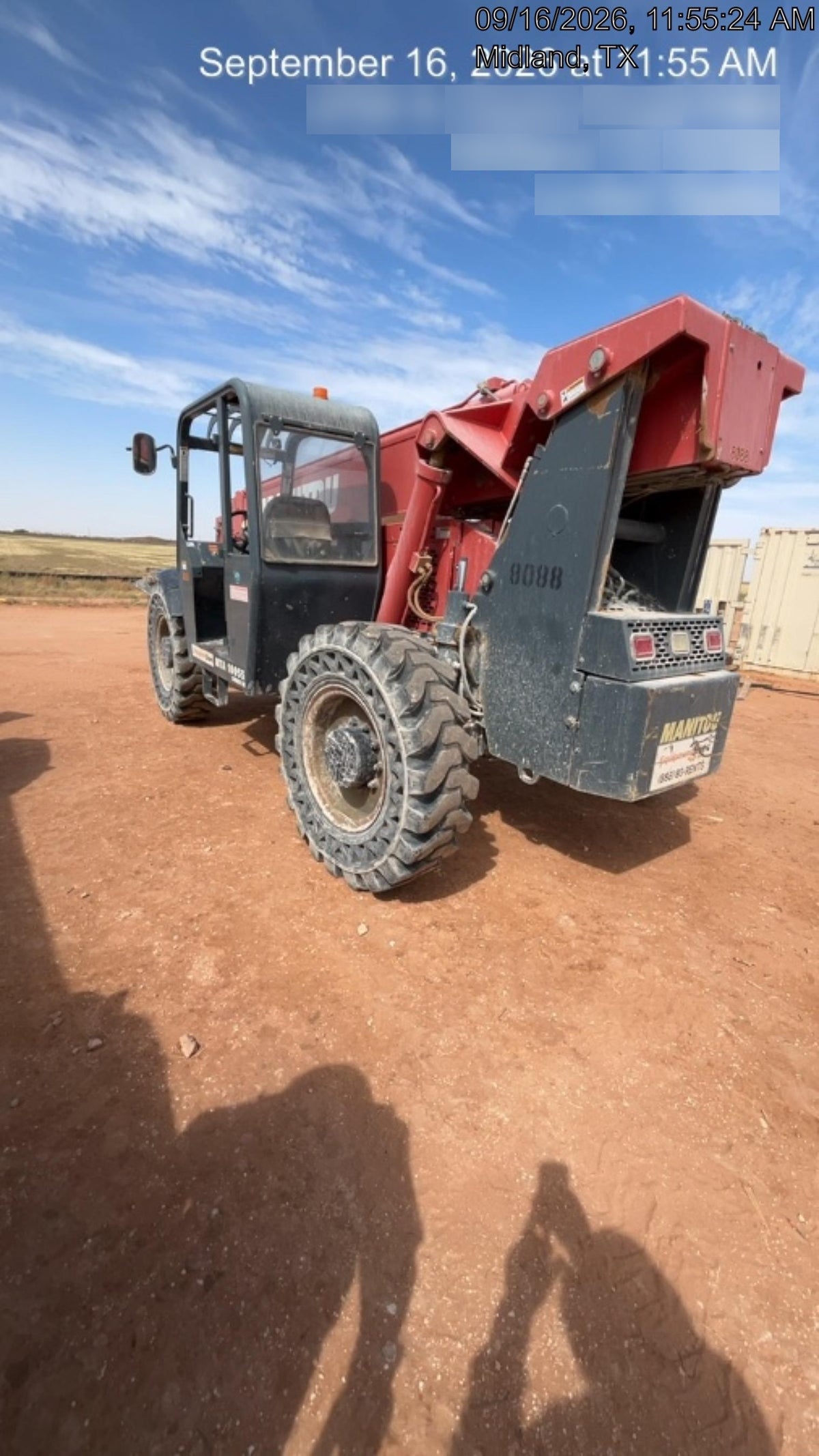 2018 Manitou MTA10055 Manitou MTA 10055 w/Open ROPS, Work Lights/Strobe, Aux Hyd, Solid Tires, Lift Hook, 66" Carriage, 60" Forks