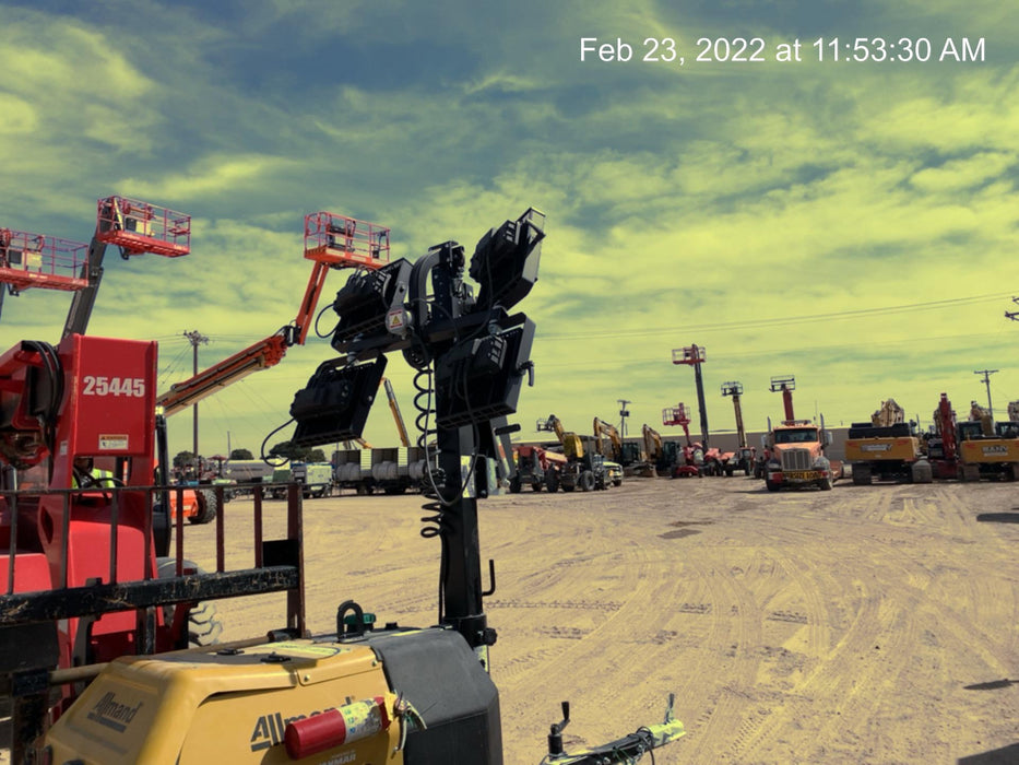 2022 Allmand NLV3GR (4) LED Light Fixture 350W, 23' Vertical Mast, 3kW Prime, Towable, Deep Sea L401, Leveling Jacks, Yanmar T4F 5.8hp