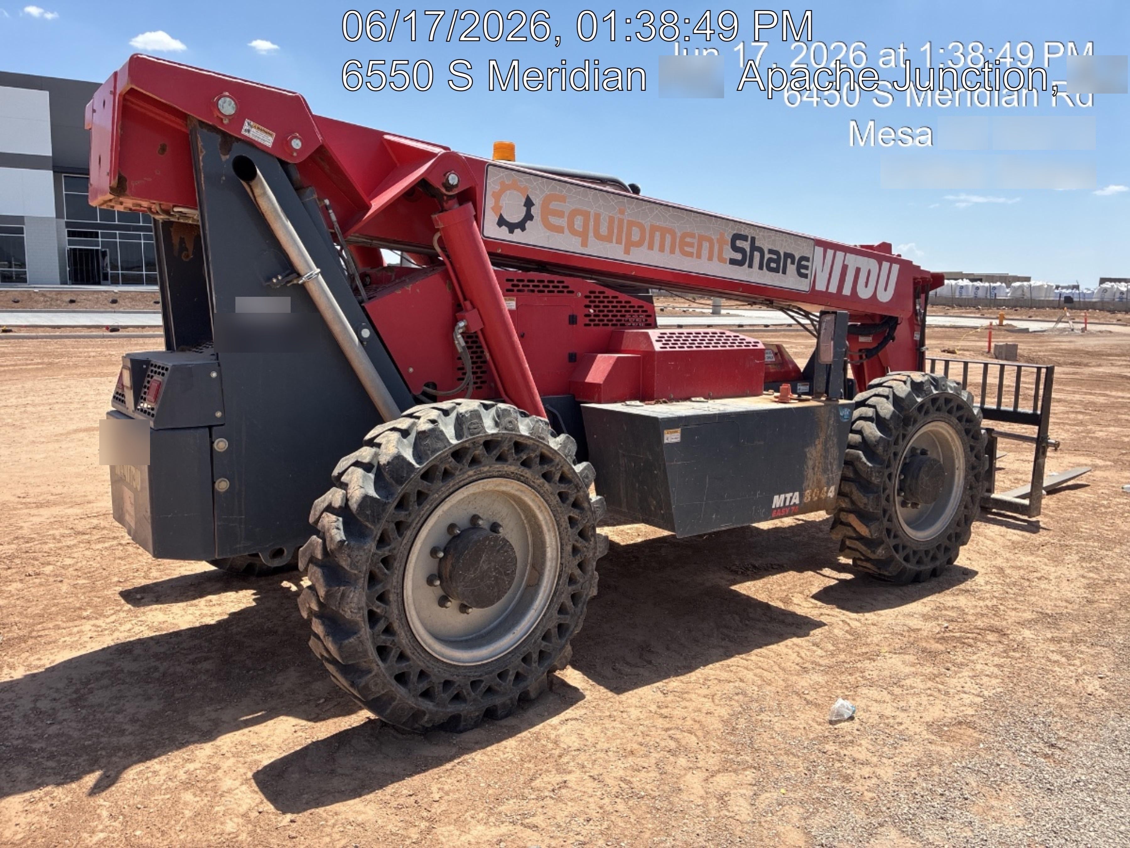 2018 Manitou MTA8044 MTA 8044 - 74 HP T4, Canopy, Worklights/Strobe, Beacon, 66" Carriage, 48" Forks, Solid Tires, Lift Hook, Aux Hydraulics