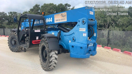 2018 Genie GTH-844 Genie GTH-844D w/Open ROPS, Solid Tires, Work Light/Beacon, 60" Carriage and Forks