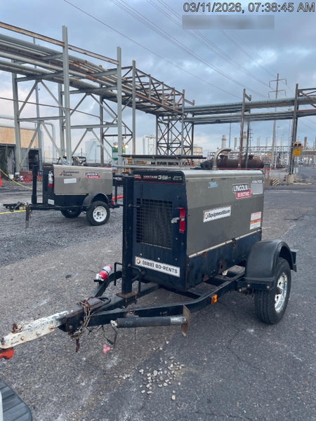 2019 Lincoln Electric Vantage 322 Welder Ready-Pak 3, Two wheel trailer, Fender and Light kit, Cable Rack