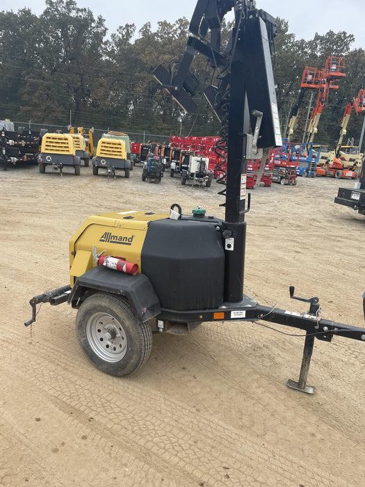 2022 Allmand NLV3GR (4) LED Light Fixture 350W, 23' Vertical Mast, 3kW Prime, Towable, Deep Sea L401, Leveling Jacks, Yanmar T4F 5.8hp