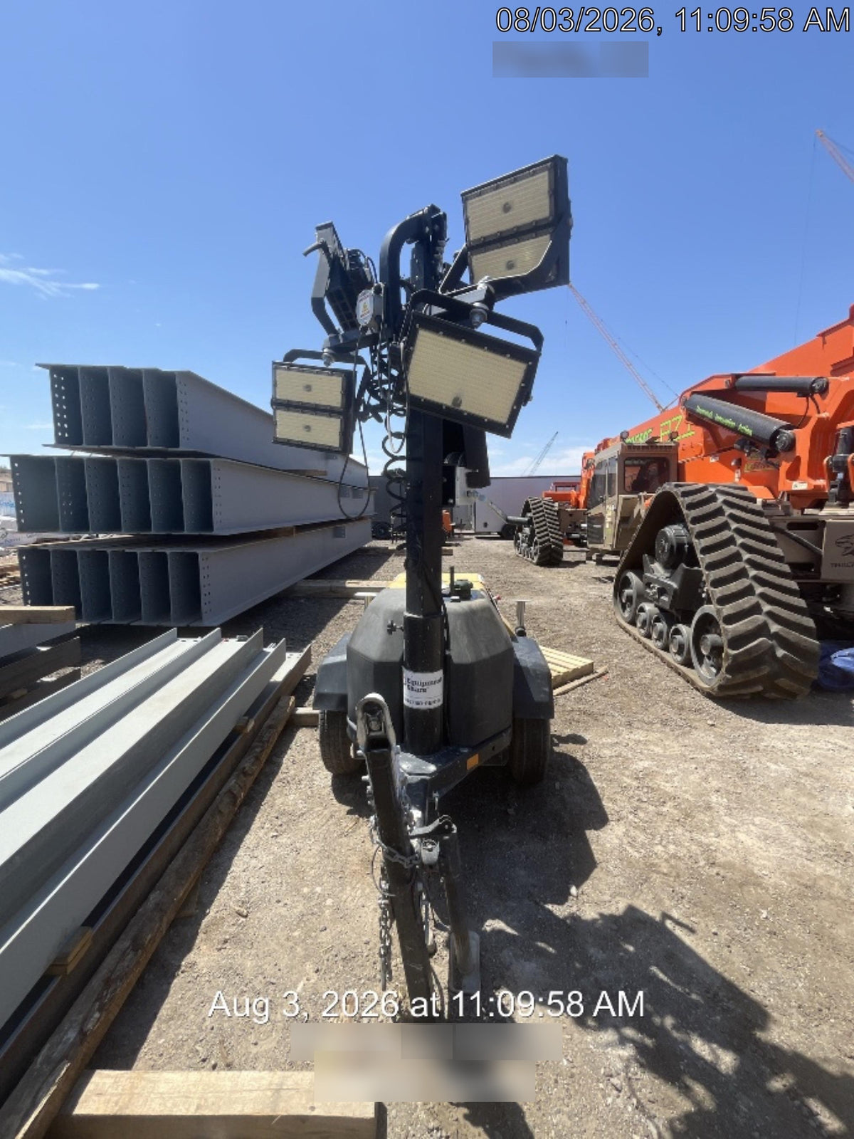 Allmand NLV3GR (4) LED Light Fixture 350W, 23' Vertical Mast, 3kW Prime, Towable, Deep Sea L401, Leveling Jacks, Yanmar T4F 5.8hp