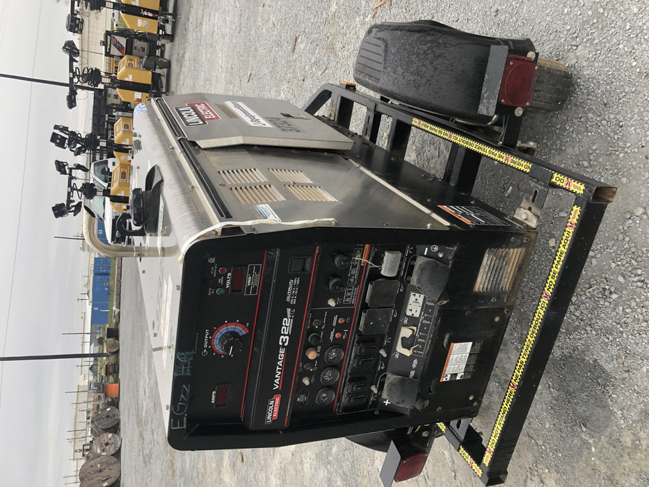 2019 Lincoln Electric Vantage 322 Ready-Pak 3, Two Wheel Trailer, Fender and Light Kit, Cable Rack