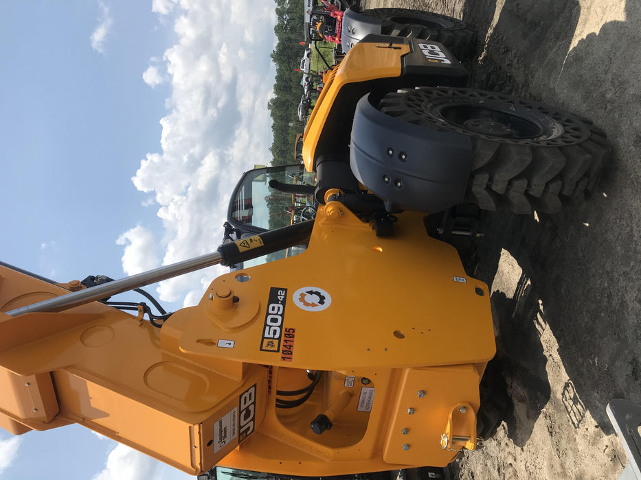 2020 JCB 509-42 Canopy, Solid Tires, Work Lights, Beacon, Aux Hydraulics, Back up Alarm, Lifting Eye, ES Decals