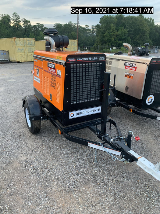 2021 Lincoln Electric Vantage 549X Ready Pak 3, ORANGE (includes trailer, cable rack, fender light kit)