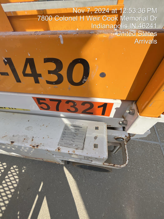 Custom Equipment HB-1430 <ul>
 <li>Hy-Brid Scissor Lift</li>
  <li>Platform capacity up to 670 lbs.</li>
  <li>Working height up to 20 ft</li>
  <li>Weighs under 1,700 lbs.</li>
  <li>Non-marking wheels </li>
</ul>