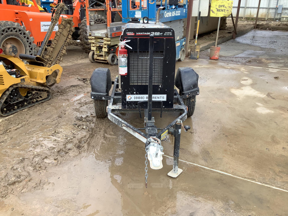 2019 Lincoln Electric Vantage 322 Welder Ready-Pak 3, Two wheel trailer, Fender and Light kit, Cable Rack