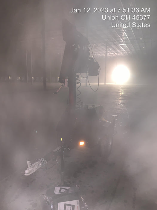 2022 Allmand NLV3GR (4) LED Light Fixture 350W, 23' Vertical Mast, 3kW Prime, Towable, Deep Sea L401, Leveling Jacks, Yanmar T4F 5.8hp