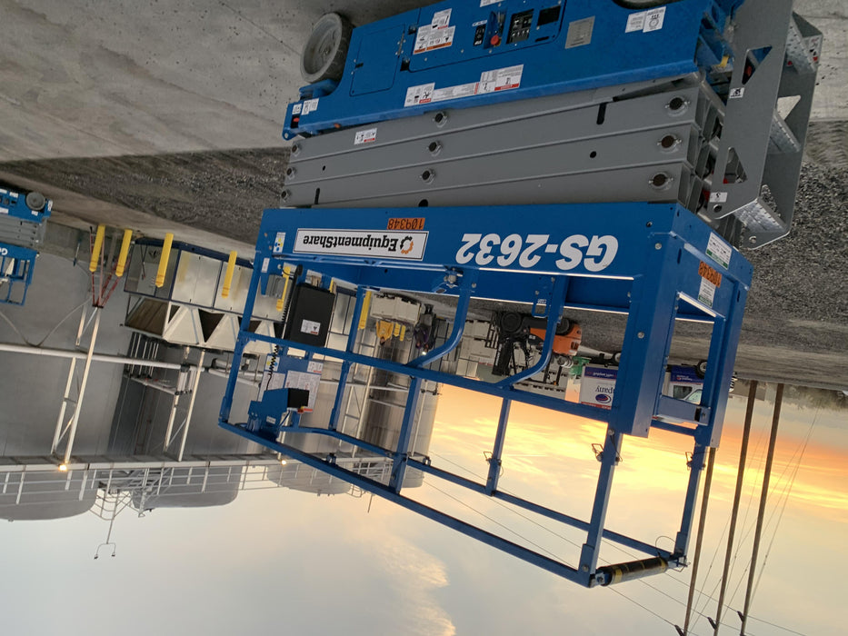 2020 Genie GS-2632 Solid NM Tires, Folding Rails with Half-Height Swing Gate, Beacon, 800W Invertor