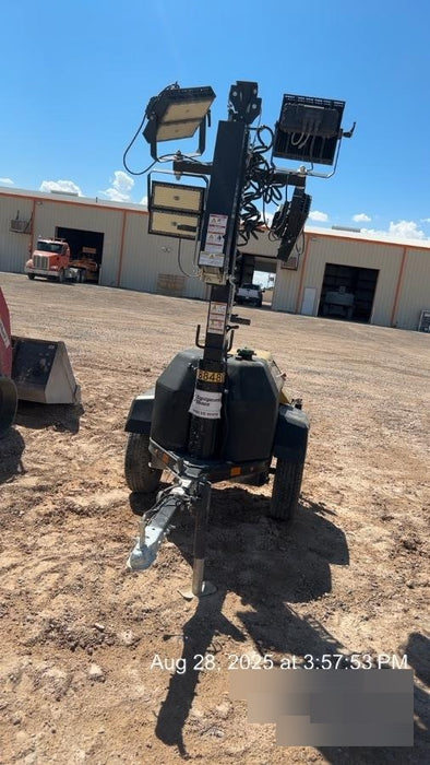 Allmand NLV3GR (4) LED Light Fixture 350W, 23' Vertical Mast, 3kW Prime, Towable, Deep Sea L401, Leveling Jacks, Yanmar T4F 5.8hp