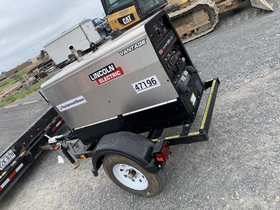 2019 Lincoln Electric Vantage 322 Ready-Pak 3, Two Wheel Trailer, Fender and Light Kit, Cable Rack